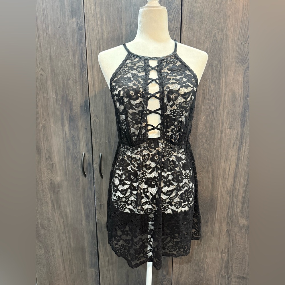 Adore me floral lace crisscross babydoll